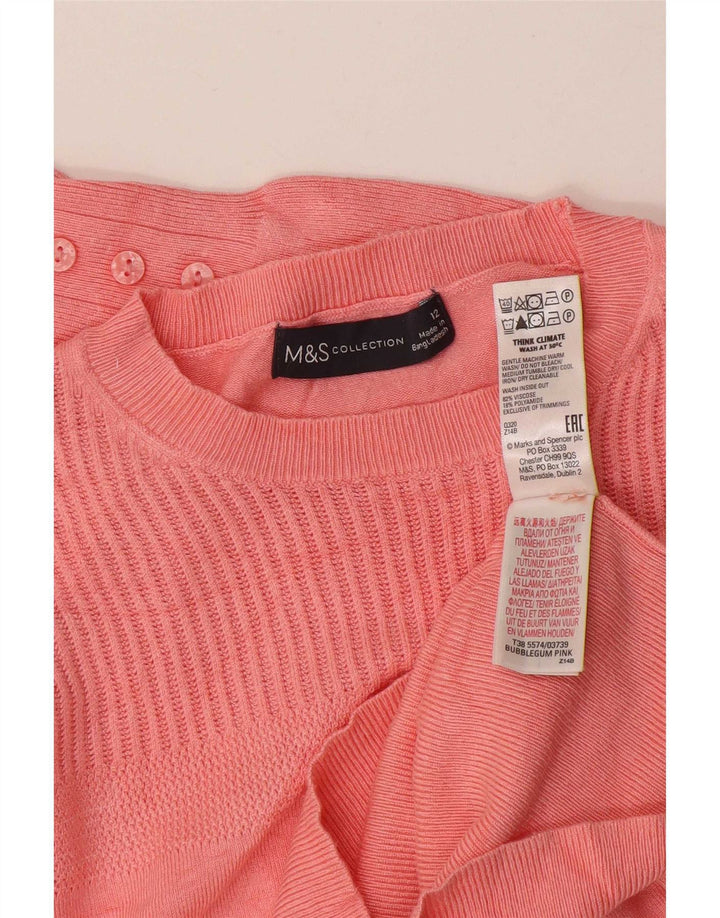 Marks & Spencer Dame sweater med rund hals DK 12 Medium Pink Viscose