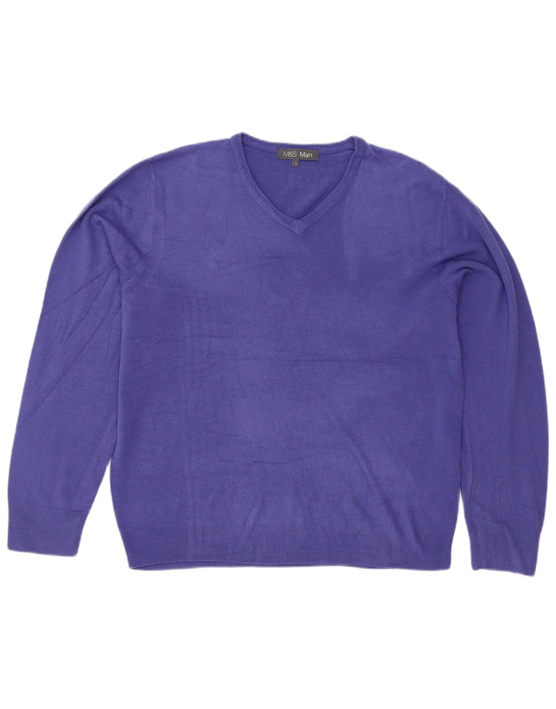 Marks & Spencer Herre V-hals sweater Stor lilla akryl