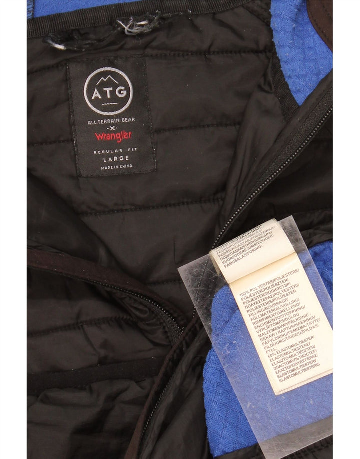 WRANGLER Mens Regular Fit Hooded Padded Jacket UK 40 Large Black Polyester Vintage Wrangler and Second-Hand Wrangler from Messina Hembry 