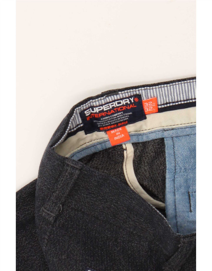Superdry Slim Chino-bukser til mænd W32 L29 Marineblå