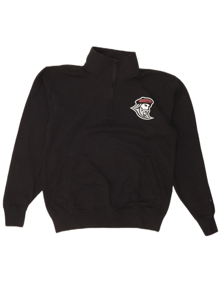 Champion Herre Grafisk Zip Neck Sweatshirt Jumper Medium Sort Bomuld