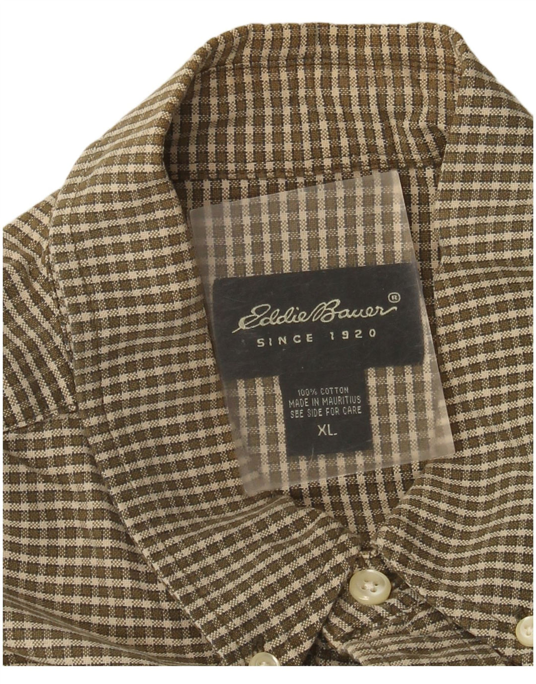 Eddie Bauer herreskjorte XL brun ternet bomuld