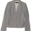 FRENCH CONNECTION Dame Blazer Jacket UK 10 Small Blue Pinstripe