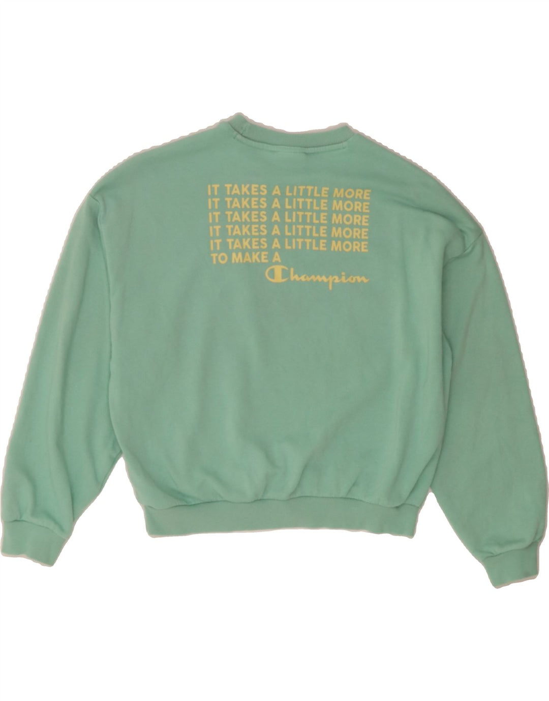 CHAMPION Girls Oversized Sweatshirt Jumper 11-12 Years Large  Green Vintage Champion and Second-Hand Champion from Messina Hembry 