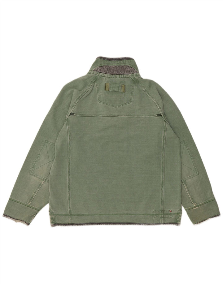 Fat Face Herre Zip Neck Sweatshirt Jumper Medium Grøn Bomuld