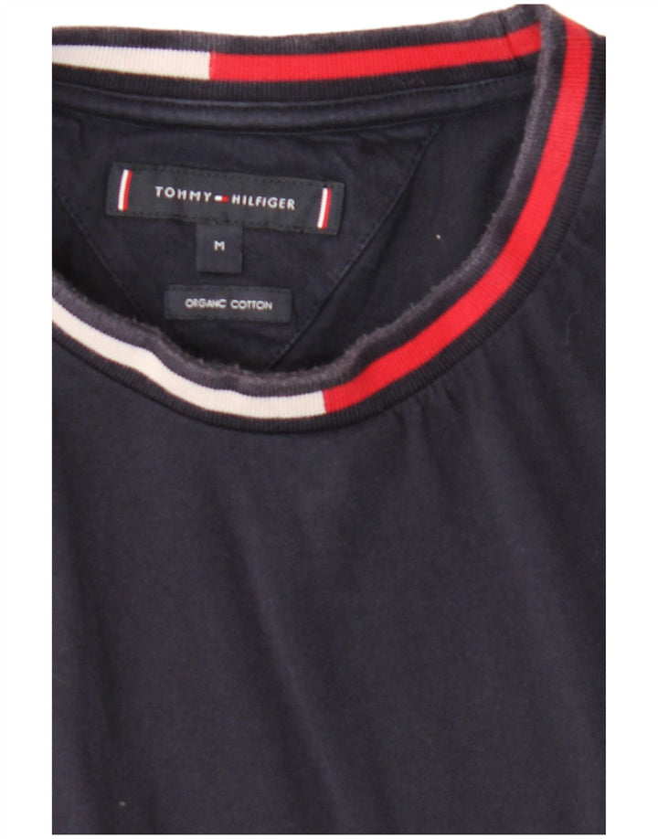 TOMMY HILFIGER Herre T-shirt Top Medium Marineblå Bomuld