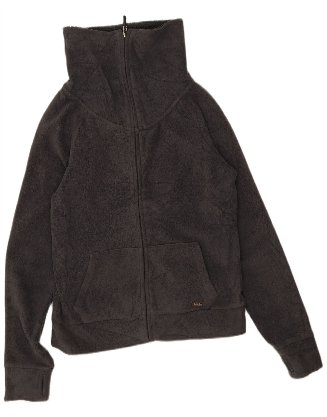 Calvin Klein Dame Fleecejakke UK 10 Lille Grå Polyester