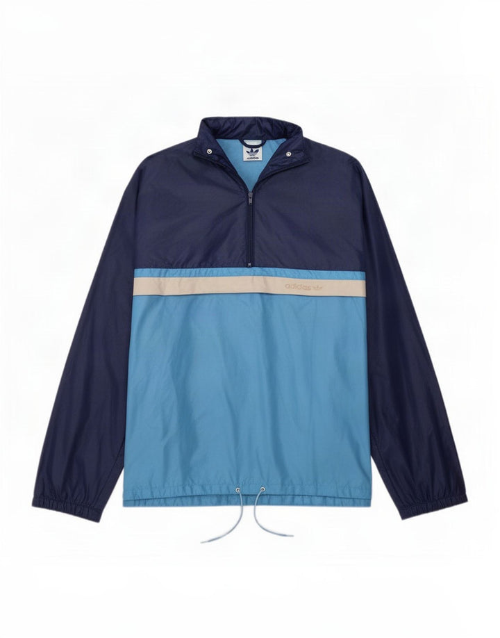 Adidas Herre Loose Fit Pullover Træningsdragt Top Small Blue Colourblock