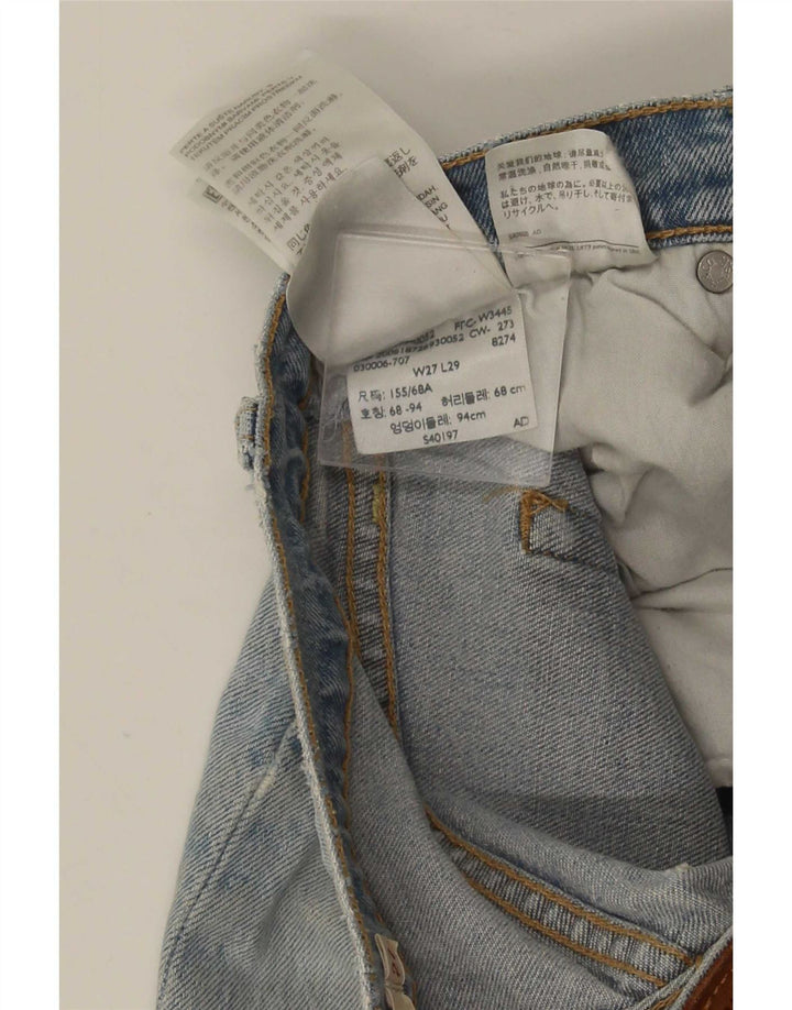 Levi's Dame Ribcage Distressed Straight Jeans W27 L29 Blå Bomuld