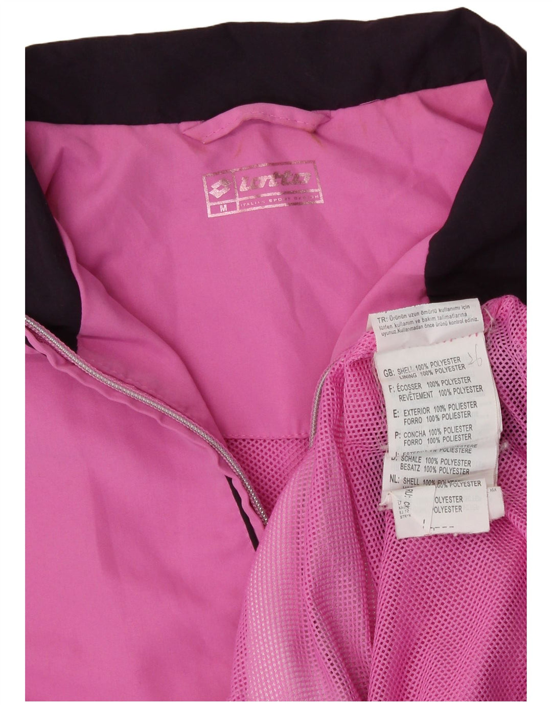 Lotto Dame Windbreaker Jacket UK 14 Medium Pink Colourblock Polyester