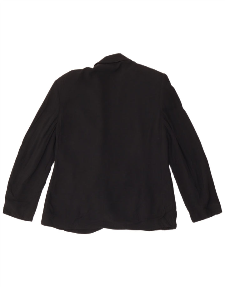 Vintage Dame Dobbeltradet Blazer Jacket UK 16 Large Black