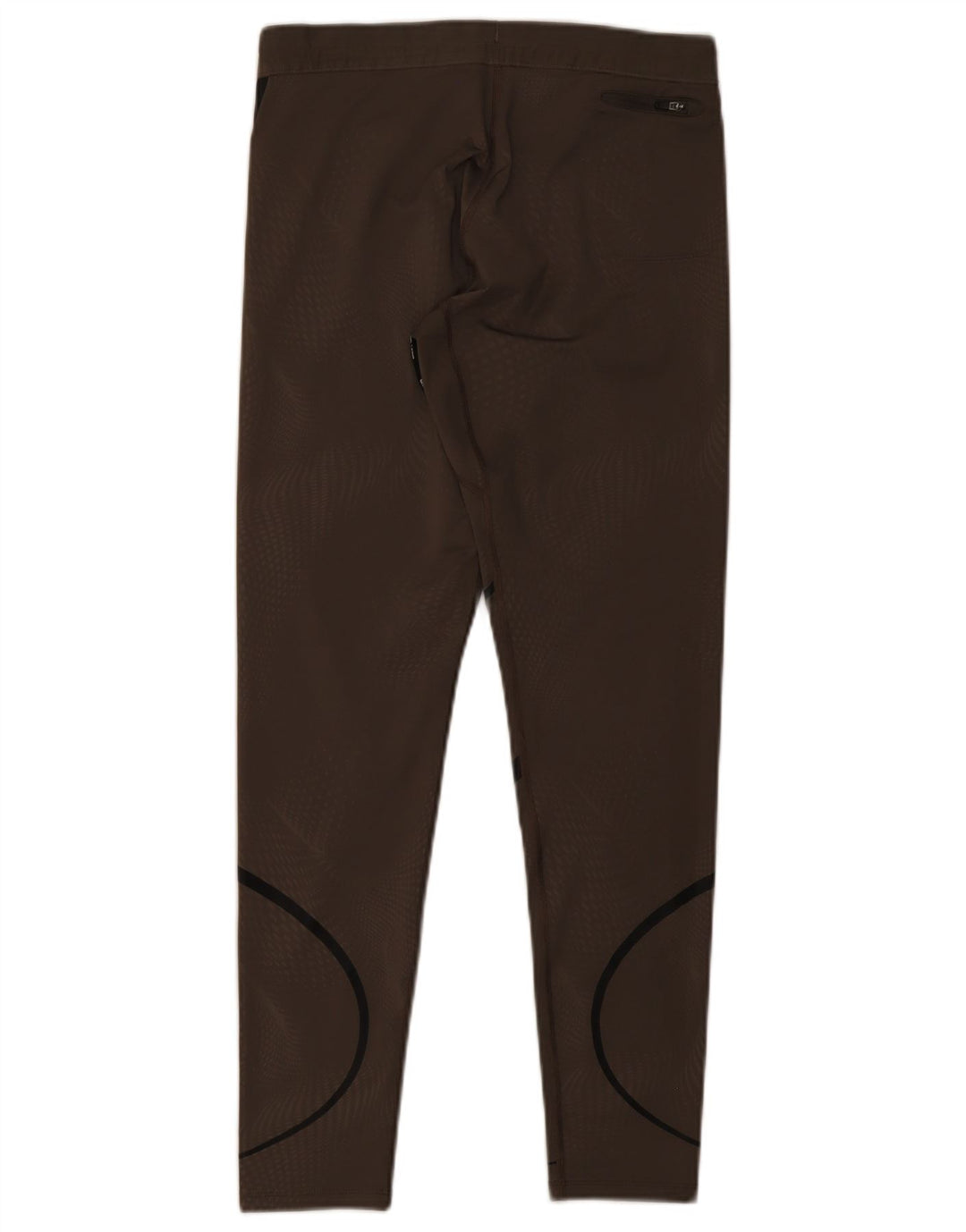 Nike Dame Dri Fit Leggings UK 12 Medium Brun Stribet Polyester