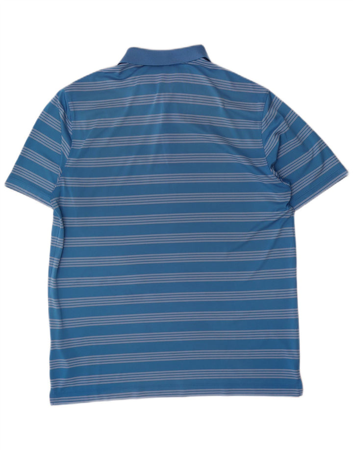 Nike herre poloshirt XL blå stribet polyester