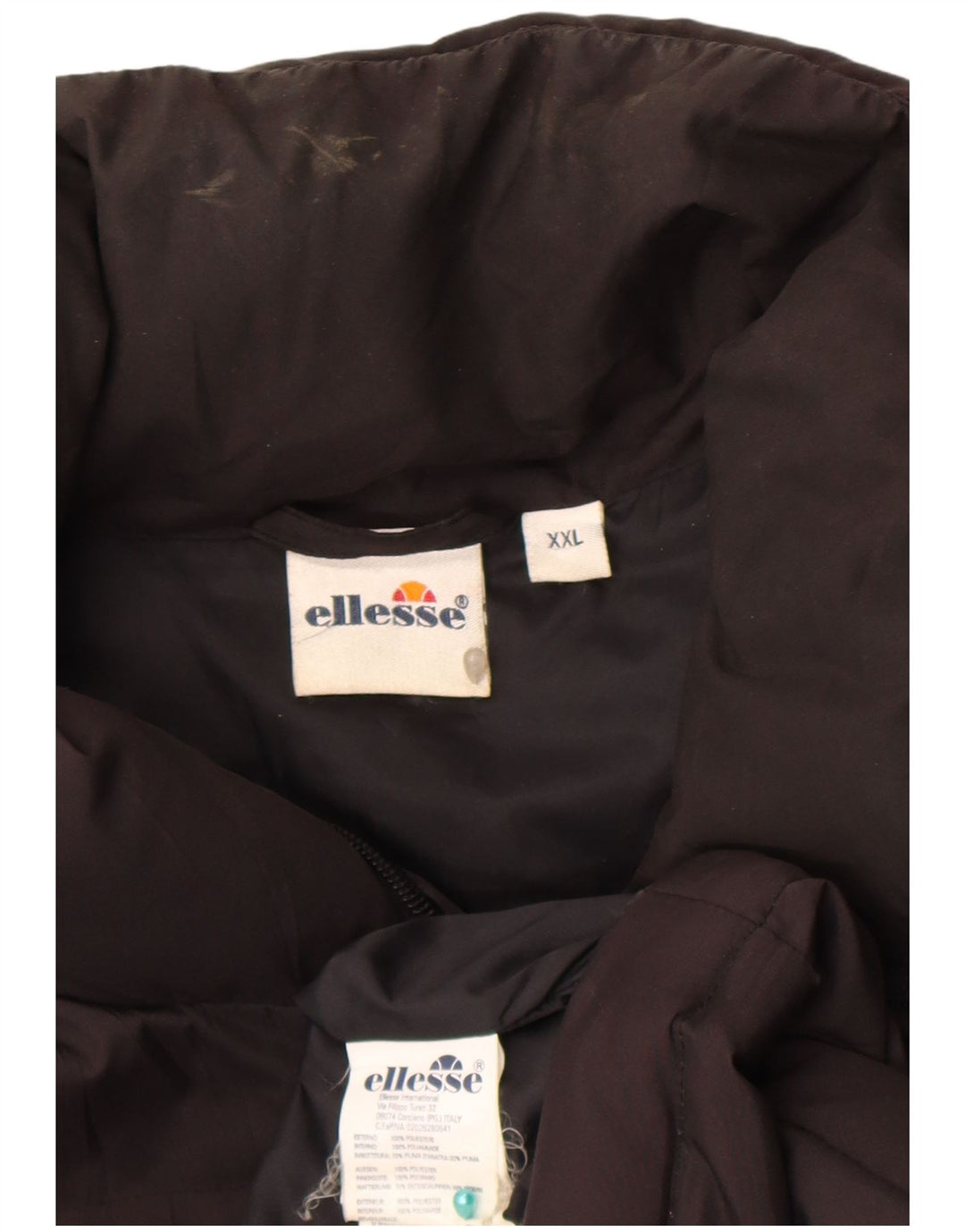 Ellesse Herre Polstret Jakke UK 44 2XL Sort Polyester