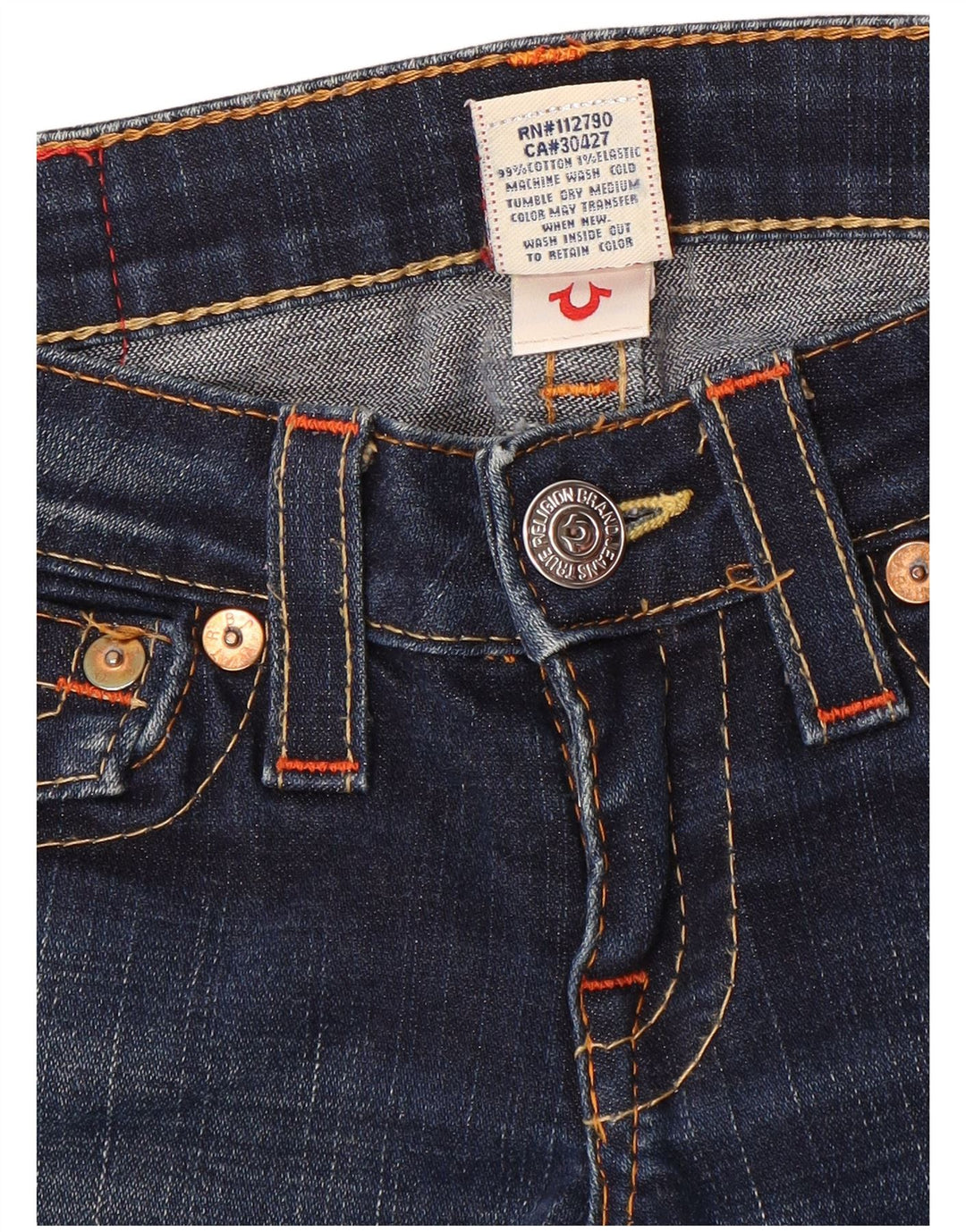 True Religion Dame Slim Bootcut Jeans W24 L33 Blå Bomuld