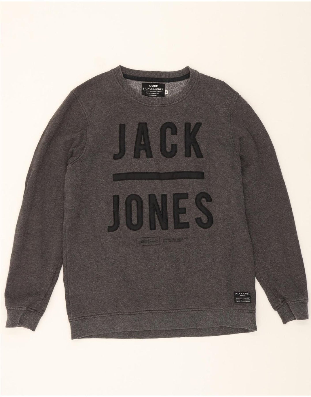 JACK & JONES Mens Graphic Sweatshirt Jumper XL Grey Cotton Vintage Jack & Jones and Second-Hand Jack & Jones from Messina Hembry 