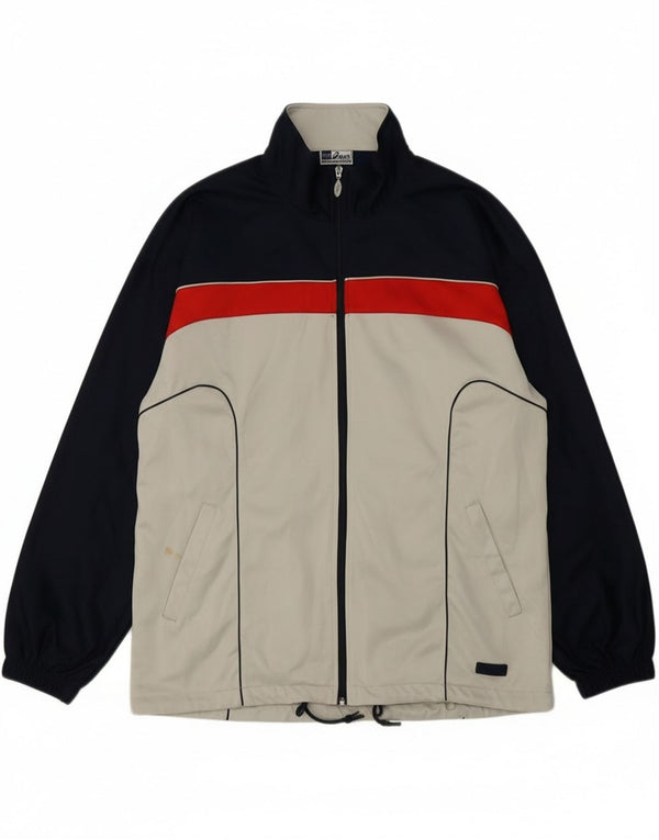 Asics Mens Tracksuit Top Jacket 2XL Grey Colourblock Polyester