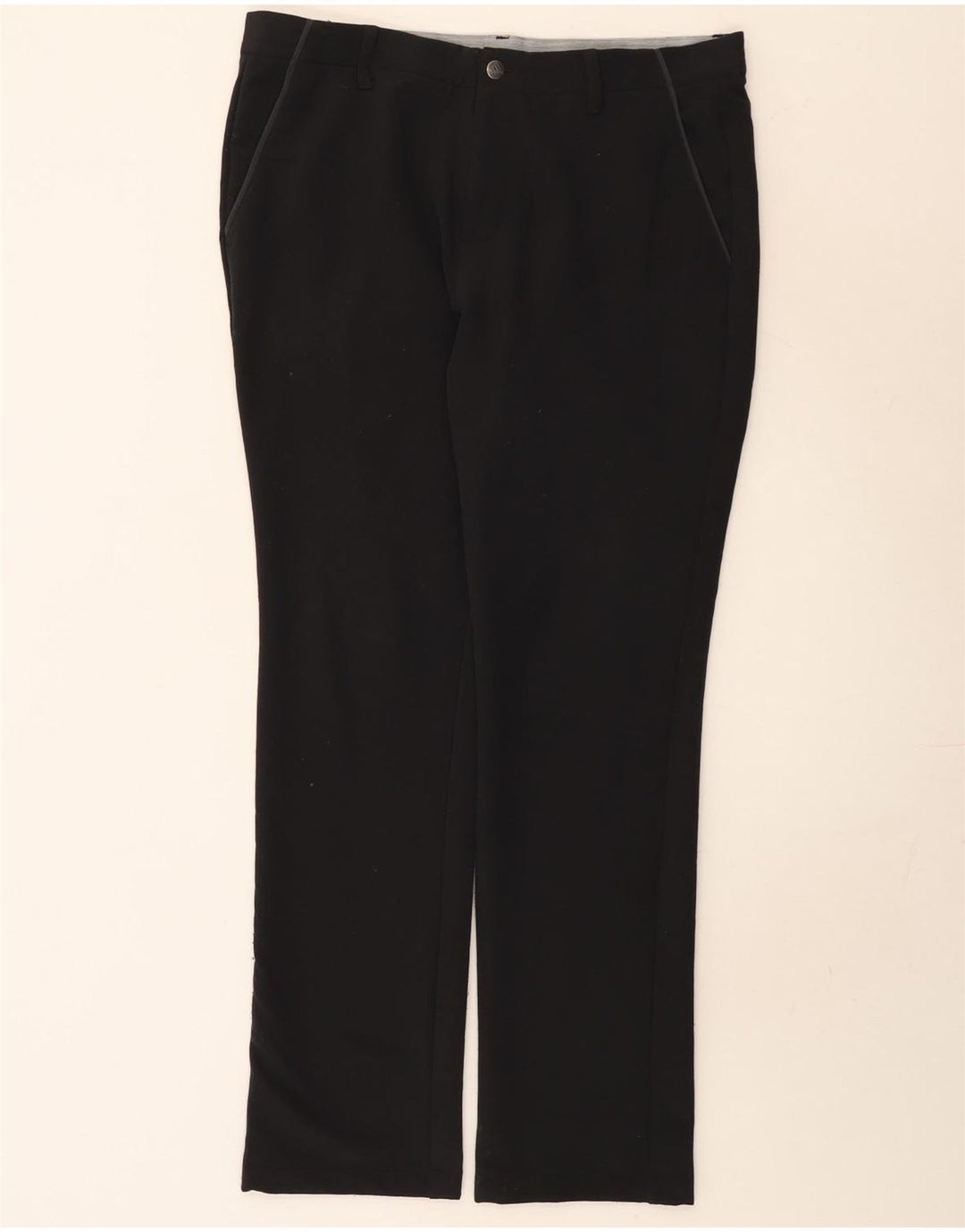 Adidas Straight Chino-bukser til mænd W34 L32 Sort polyester