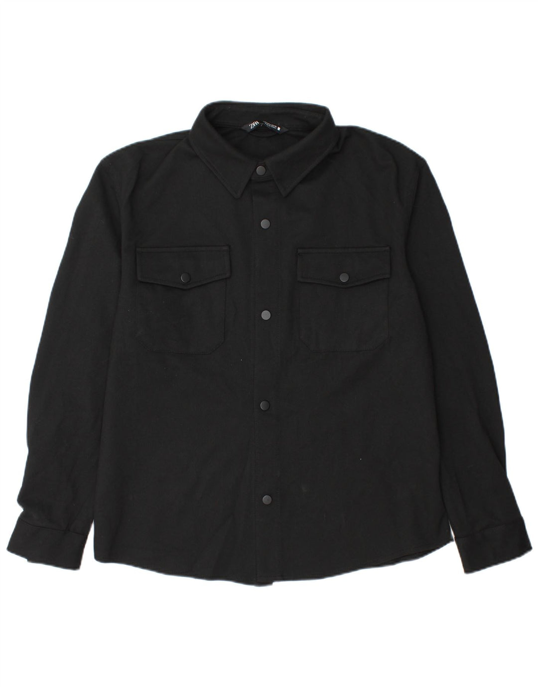 Zara Herre Overshirt Skjorte Stor Sort Polyester
