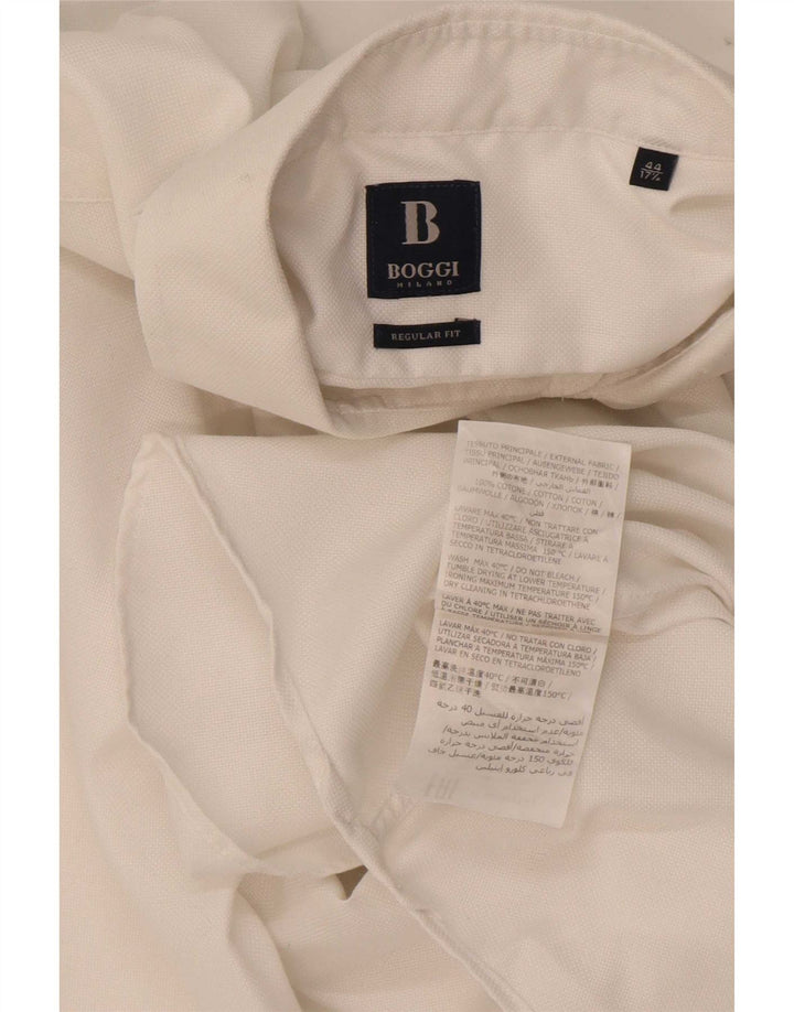 Boggi herre Regular Fit skjorte str. 44 17 1/2 XL Hvid bomuld