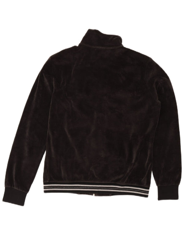 Champion Womens Velvet Tracksuit Top Jacket UK 16 Large Black