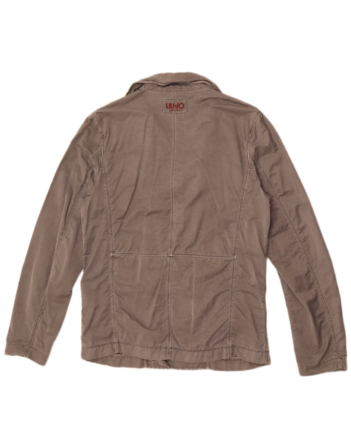 Liu Jo Herre Ærtefrakke UK 40 Stor Grå Bomuld