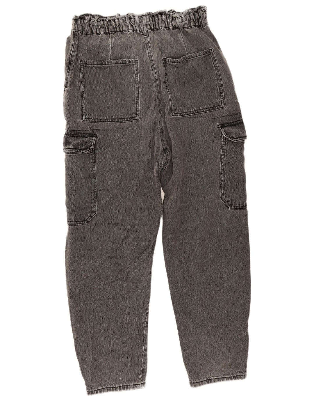 Zara Womens Crop Cargo Loose Jeans EU 40 Medium W32 L25 Grå Bomuld