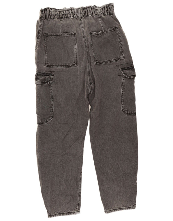 Zara Womens Crop Cargo Loose Jeans EU 40 Medium W32 L25 Grå Bomuld