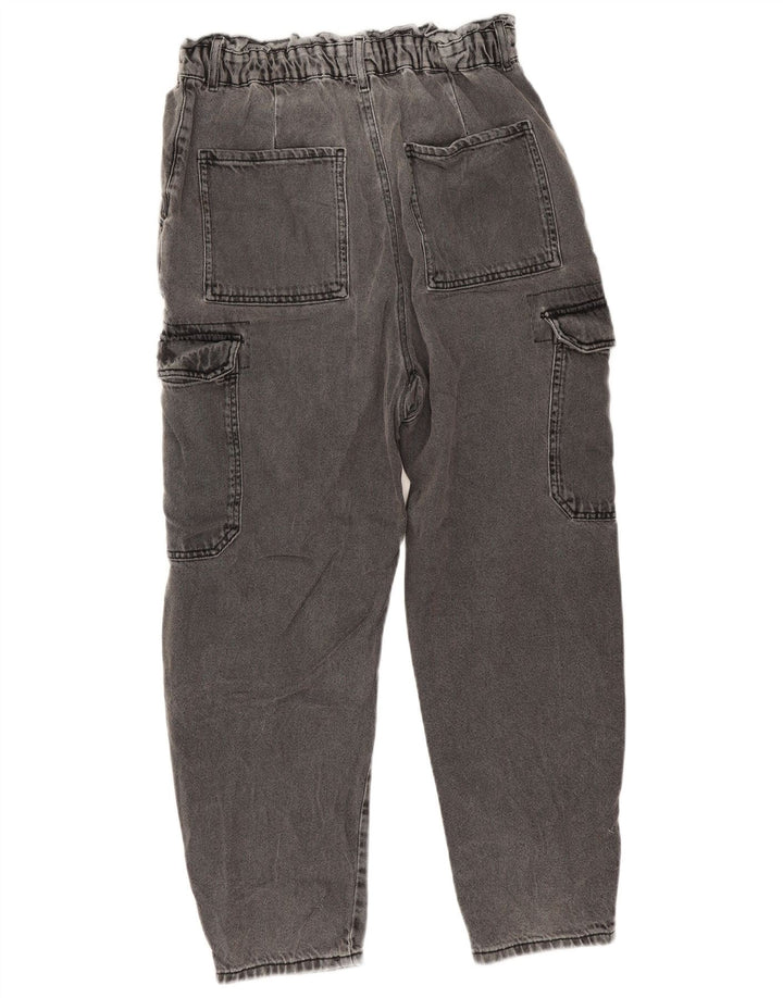 Zara Womens Crop Cargo Loose Jeans EU 40 Medium W32 L25 Grå Bomuld
