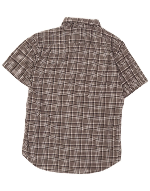 Columbia Mens Short Sleeve Shirt Medium Grey Check Cotton