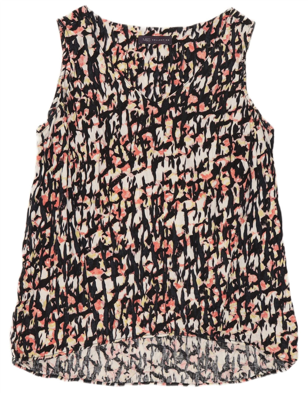 Marks & Spencer kvinders abstrakt mønster bluse Top UK 10 Small Multicoloure