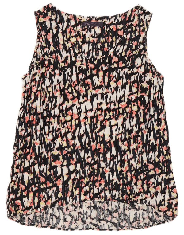 Marks & Spencer kvinders abstrakt mønster bluse Top UK 10 Small Multicoloure