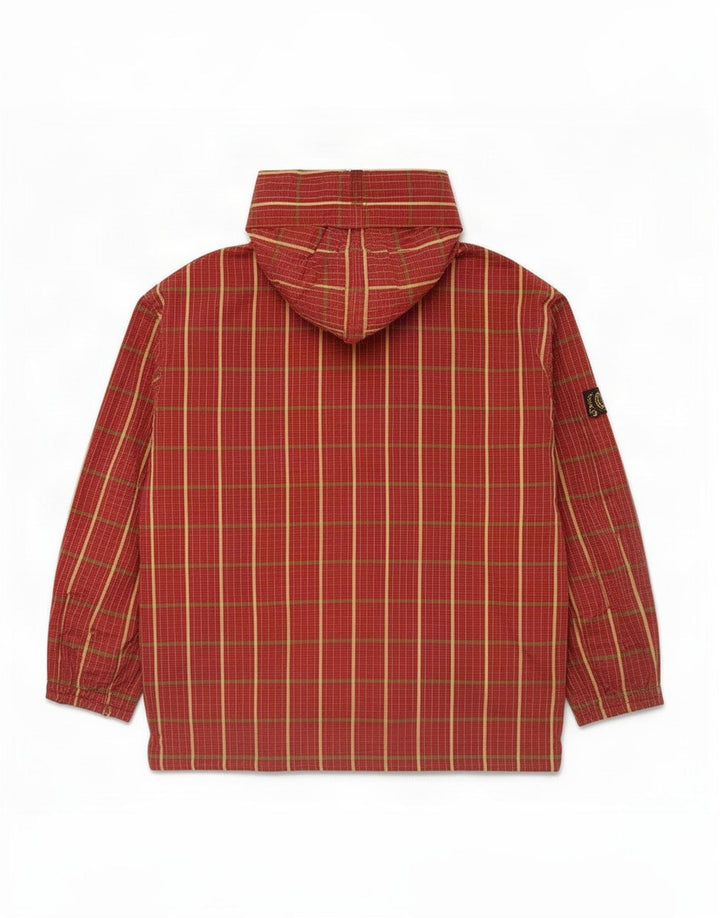 Ellesse Dame Hætte Oversized Windbreaker Jacket UK 16 Large Red Check