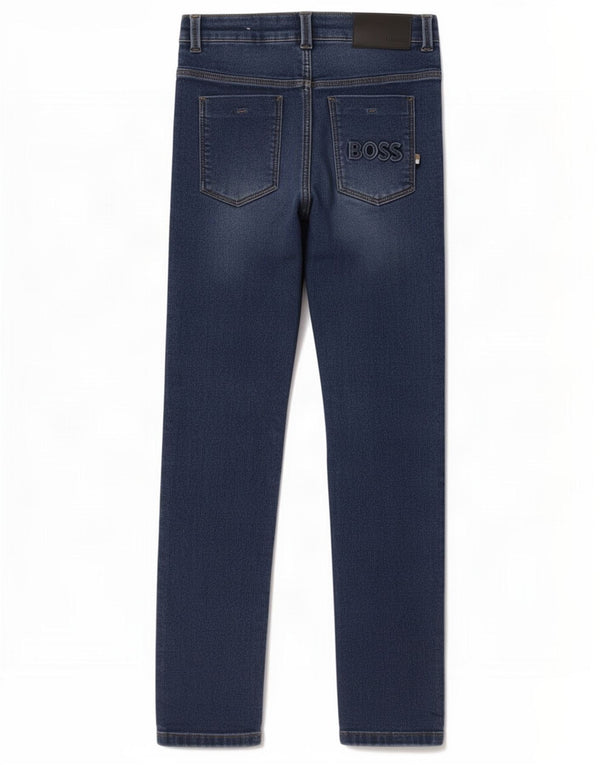 Hugo Boss Boys Slim Jeans 9-10 år W24 L27 Blå Bomuld