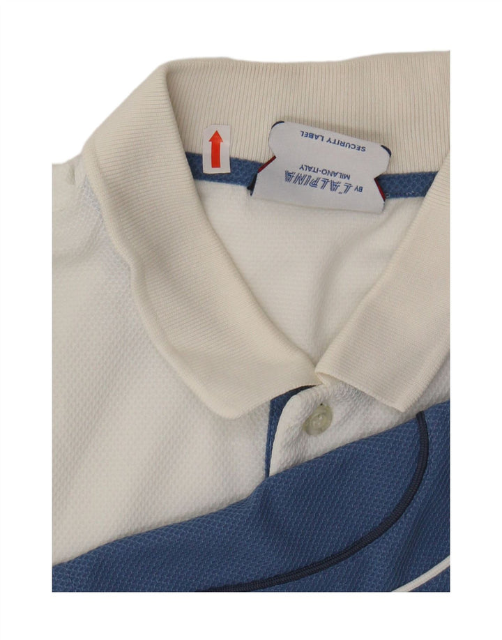 AUSTRALIAN L'ALPINA Poloshirt til mænd IT 56 3XL Hvid Colourblock Polyester