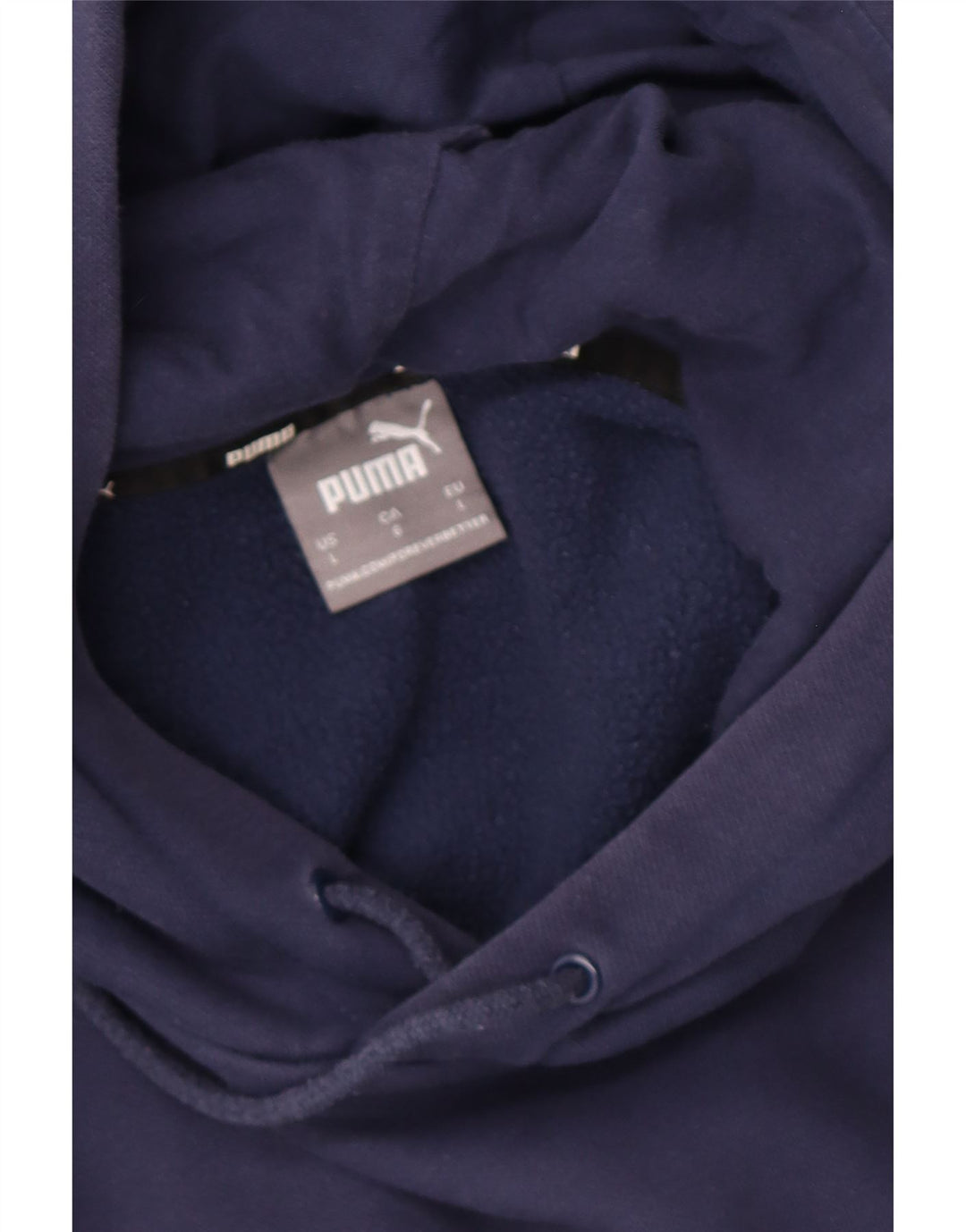 PUMA Mens Hoodie Jumper Large Navy Blue Cotton