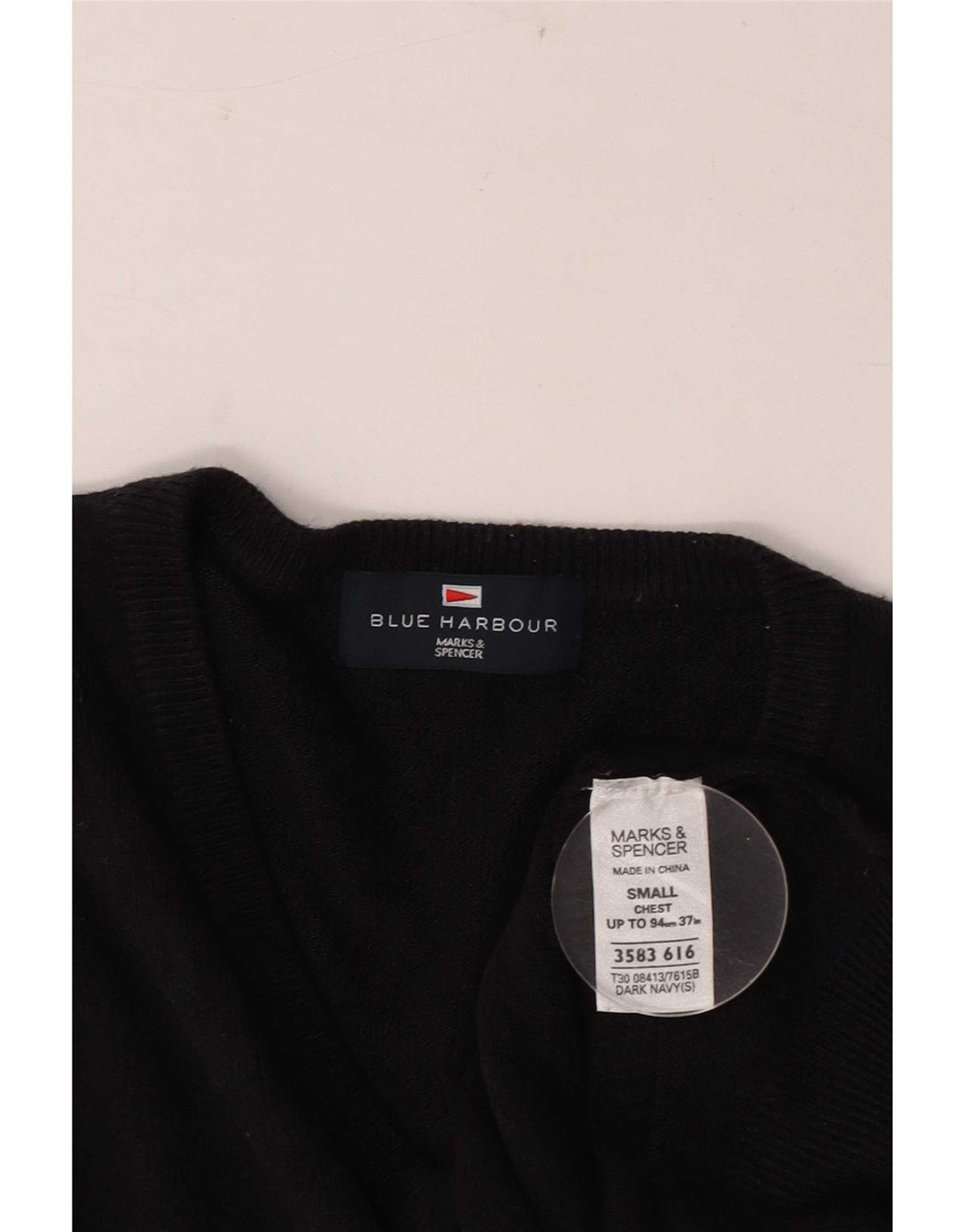Marks & Spencer Herre Blue Harbor V-hals sweater lille marineblå
