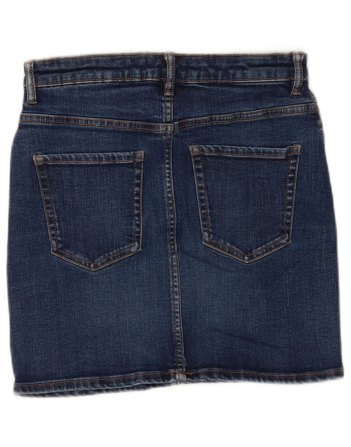 Zara Dame Mini Denim Nederdel Medium W28 Blå