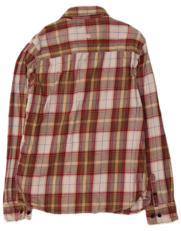 Fat Face Herre Flanelskjorte Medium Khaki Ternet Bomuld