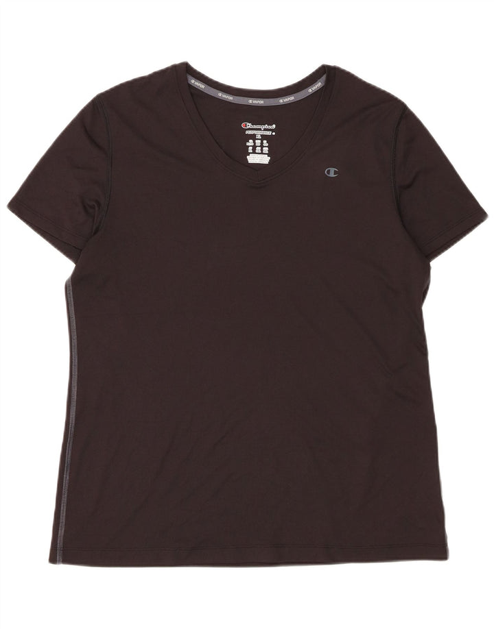 Champion Dame T-Shirt Top UK 18 XL Sort Polyester