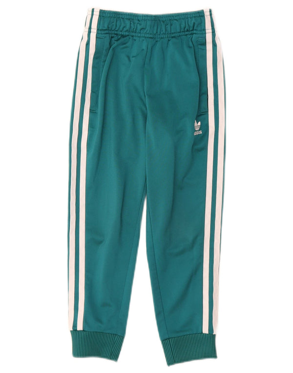 Adidas Girls Tracksuit Trousers Joggers 5-6 Years  Green Polyester