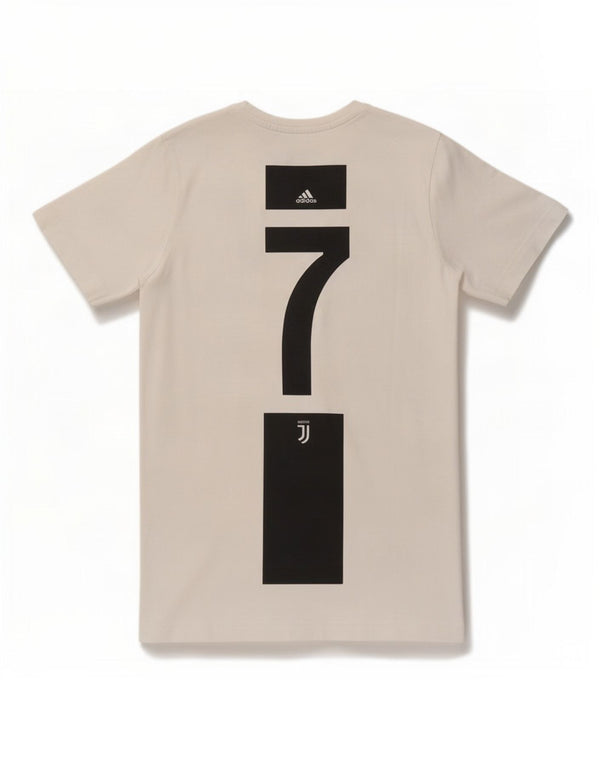Adidas Boys Juventus Regular Graphic T-Shirt Top 11-12 år Off White