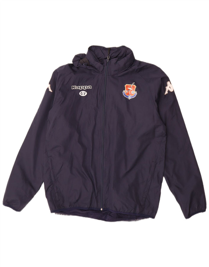 KAPPA Herre grafisk træningsdragt med hætte Topjakke Medium Navyblå Polyester