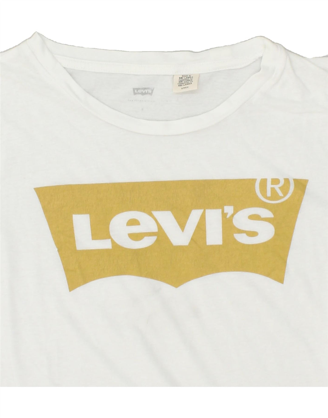 LEVI'S Womens Graphic T-Shirt Top UK 10 Small White Cotton | Vintage Levi's | Thrift | Second-Hand Levi's | Used Clothing | Messina Hembry 