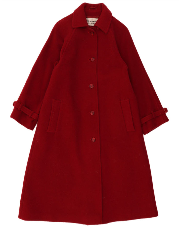 Windsmoor Dame Oversized Overfrakke UK 10 Small Burgundy New Wool