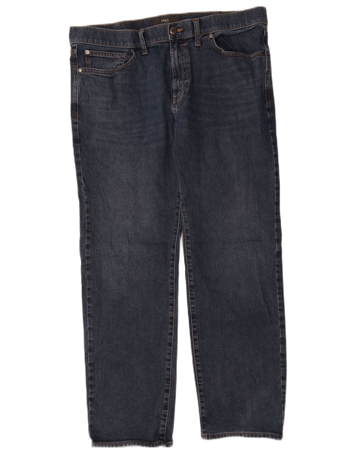 Marks & Spencer Straight Jeans til mænd W36 L29 Marineblå bomuld