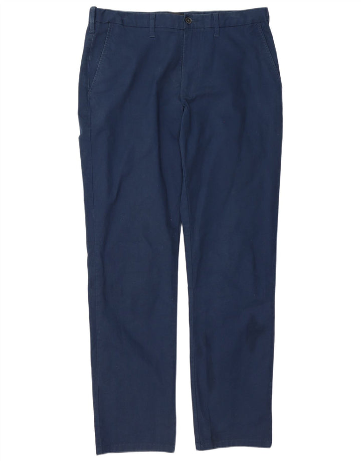 Marks & Spencer Herre Regular Fit Chinobukser W34 L33 Marineblå Bomuld