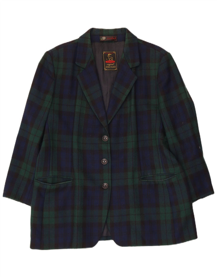 Steinbock Dame 3 Button Blazer Jacket UK 18 XL Navy Blue Check
