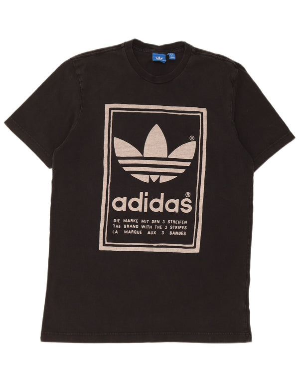 Adidas Herre grafisk T-shirt Top Medium Sort Bomuld