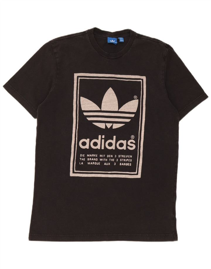 Adidas Herre grafisk T-shirt Top Medium Sort Bomuld